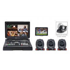Datavideo HS-1600T-3C150TM Portable Web Production Bundle with 3x HDBaseT Cameras